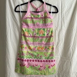 Lilly Pulitzer Pink, Orange, Green Printed Girls Dress - 12